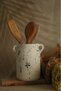Black Patterned Vase with Handle - Decorative Handmade and Spoon Holder - 7