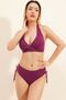Plum Double Breasted Gathering Bikini Top