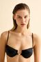 بدلة بيكيني سوداء لامعة مع تفاصيل ملحقات Underwire - 2