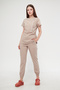 Kıev - Sand Beige Elastic-Bottom Modern and Stylish Double-Breasted Zipper-Closure Doctor and Nurse Uniform Scrubs - 2