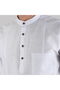 Prevailing Collar Linen Look Anti-Sweat 100% Cotton Aksa Long Sleeve Shirt - White - 4