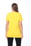 100% Cotton Women Yellow V-Neck Side Slit Asymmetrical Combed Cotton Knitted T-Shirt Tunic - 8