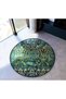 Dark Green Theme Motif Traditional Patterned Round Woven Base Vintage Decorative Carpet 6161