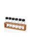 Nero 6-Piece Salt and Pepper Shaker Set, Spice Rack with Wooden Stand - 5