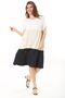 Women's Large Size Colorful Color Combination Layered Short Sleeve Dress 65N37874
