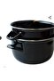 20 Cm Black Enamel Mussel Model Milk Yogurt Soup Pasta Salad Presentation Pot - 3