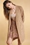 Women's Brown Long Knitwear Cardigan