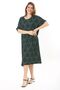 Women's Large Size Green Wrap Fabric Short Sleeve Patterned Dress 65N37858 - 6