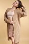 Women's Brown Long Knitwear Cardigan - 4