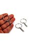 20 Pieces - 25 Mm Nickel Plated Keychain Ring with Chain - 2