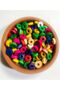 10 Mm Cylinder Stopper Mixed Color Wooden Beads - 300 Pieces - 2