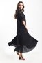 Women's Black Authentic Voile Cotton Guipure Detailed Spanish Sleeve Maxi Dress - 4