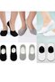 3 Pairs of Women's Ballerina Socks Black-white-grey