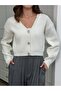 Atemoda Women's Cardigan White Floral Buttoned - 8