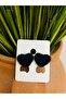 Black Children's Earrings with Heart Clip - Non-Perforated and Compression Earrings - 2