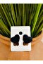 Black Children's Earrings with Heart Clip - Non-Perforated and Compression Earrings