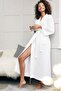 Women's 100% Cotton 4 Season White Pique Dressing Gown & Bathrobe - 6