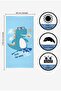 Surf Dino Digital Printed 60x130 Cm Children's Beach Towel - 5