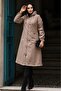 Hooded Pocket Inside Stripe Patterned Trench Coat - 5