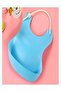 Children's Baby Food Bib Spill Prevention Bendable Blue Silicone Bib