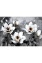 | Anthracite Gray-White-Black Flower Table | Framed Tempered Glass Table Single Horizontal - 2
