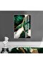 Hari̇kabi̇rev | Green-Gold-White Abstract Patterned Model 1 | Framed Tempered Glass Table Single Vertical