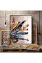 Hari̇kabi̇rev | Loved Bird and Feather Combination Right | Framed Tempered Glass Table Single Vertical