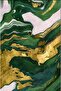 Hari̇kabi̇rev | Green-Gold-White Abstract Patterned Model 2 | Framed Tempered Glass Table Single Vertical - 2