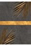 WONDROUS YELLOW-GRAY PALM LEAF PATTERNED COMBI 01 FRAMED GLASS TABLE 2-PIECE VERTICAL - 3