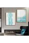 Hari̇kabi̇rev | Blue-White-Gold Patterned Abstract Combination 1 | Framed Glass Table 2 Pieces Vertical