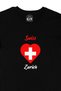 Zurich Swiss Flag Heart Black T-Shirt - 2