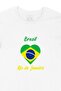 Rio De Janeiro Brazilian Flag Heart Pocket Logo Designed White T-Shirt - 2