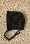 Şile Cloth Baby Black Bonnet Frilly Muslin Hat