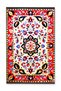 Red Border Detailed Blue Beige Flower Detailed Antique Design Series Modern Decorative Carpet Ancient169 - 2