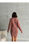 Women's Buttoned Mini Knitwear Dress - 8