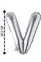 Foil Balloon Letter V Helium Balloon 40 Cm Silver Color