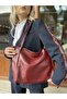 Women's Burgundy Shopper Large Handle Bag - 4