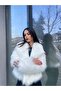 Women's Shawl Collar Design White Color Coat Coat New Season Make up the Difference