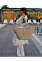 Jute Button Multicolor Women's Beach Bag Accessory Daily Casual Bag Natural Handmade Stylish Bag - 2