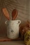 Black Patterned Vase with Handle - Decorative Handmade and Spoon Holder - 6