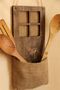 Decorative Handmade Wall - Wooden Window and Wicker Spoon Holder Detailed - 2