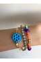 Natural Stone Syriac Evil Eye Bead Bracelet - 2