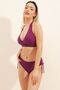 Plum Double Breasted Gathering Bikini Top - 3