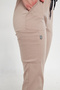 Kıev - Sand Beige Elastic-Bottom Modern and Stylish Double-Breasted Zipper-Closure Doctor and Nurse Uniform Scrubs - 5