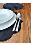 6 قطع من طبق الخدمة الأمريكية المطرز باللون الأسود - 3