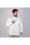 Prevailing Collar Linen Look Anti-Sweat 100% Cotton Aksa Long Sleeve Shirt - White - 3