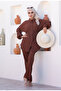 Low Sleeve Lara Fabric Double Suit-3140 Brown