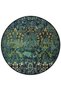 Dark Green Theme Motif Traditional Patterned Round Woven Base Vintage Decorative Carpet 6161 - 3