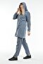 Women's Hijab Indigo Hooded Sleeve Striped Tracksuit Set - 5