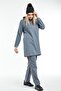 Women's Hijab Indigo Hooded Sleeve Striped Tracksuit Set